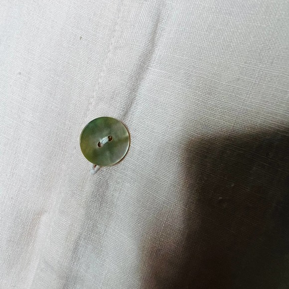 FLAX by Jeanne Engelhart Button Down Shirt 100% Linen SMALL Light Pink Oversized - Picture 3 of 8